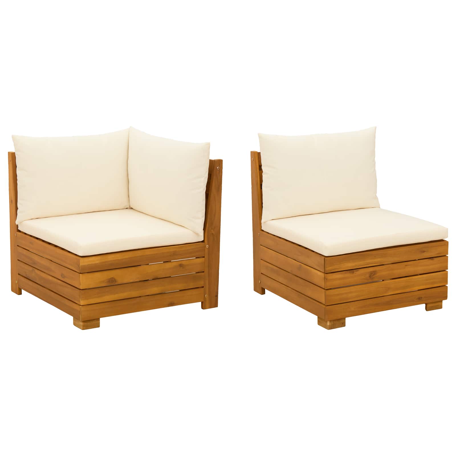 Set Lounge da Giardino 2 Pezzo Marrone Legno di Acacia Massello | homemem39