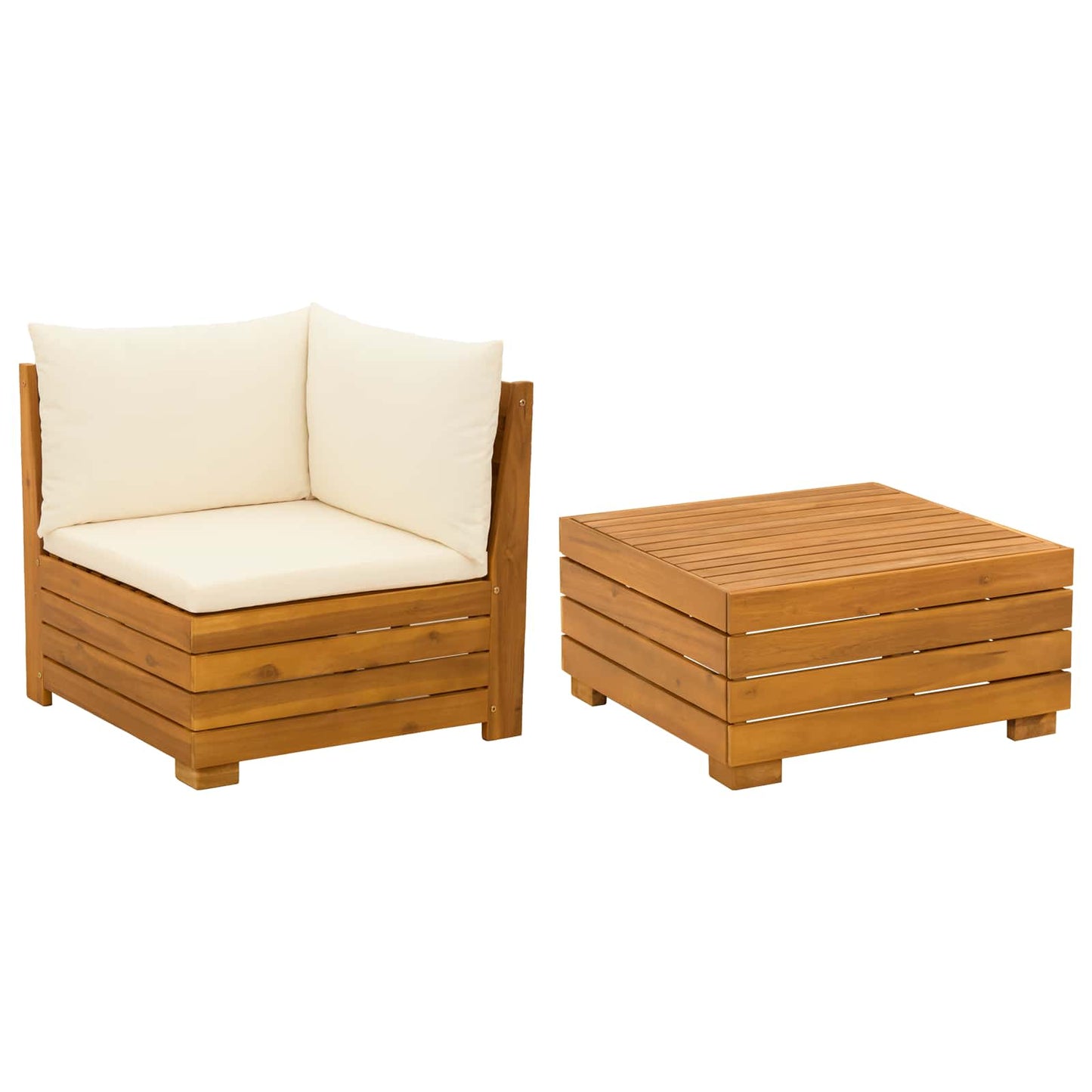 Set Lounge da Giardino 2 Pezzo Marrone Legno di Acacia Massello
