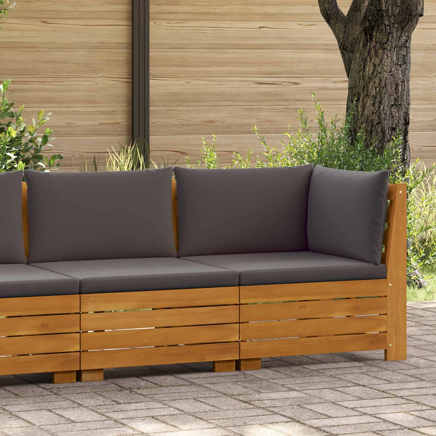 Set Lounge da Giardino 2 Pezzo Marrone Legno di Acacia Massello
