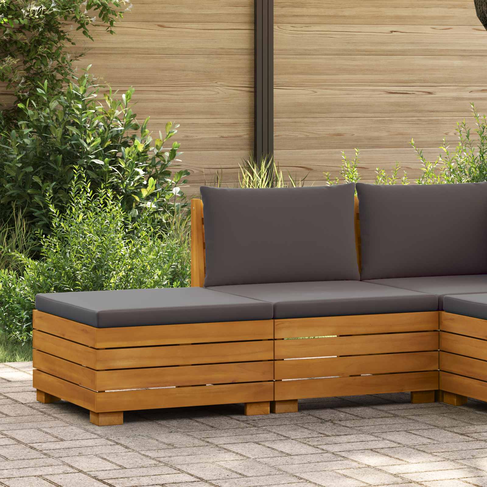 Set Lounge da Giardino 2 Pezzo Marrone Legno di Acacia Massello | homemem39