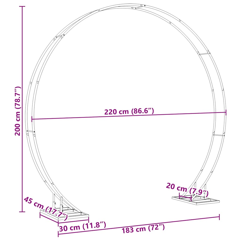 Arco Nuziale Bianco 220 x 45 x 200 cm Acciaio | homemem39