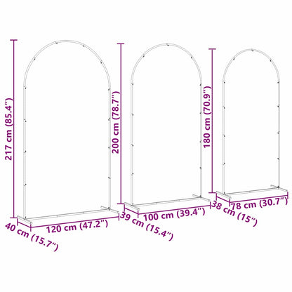 Arco Nuziale 3 pcs Bianco Acciaio | homemem39