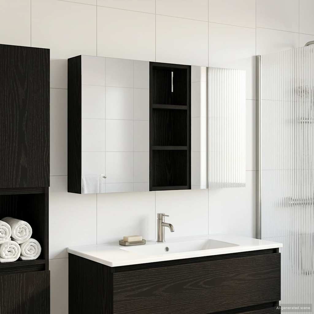 Set di Armadi da Bagno con lo scaffale 3 pcs 80 x 10,5 x 50 cm | homemem39