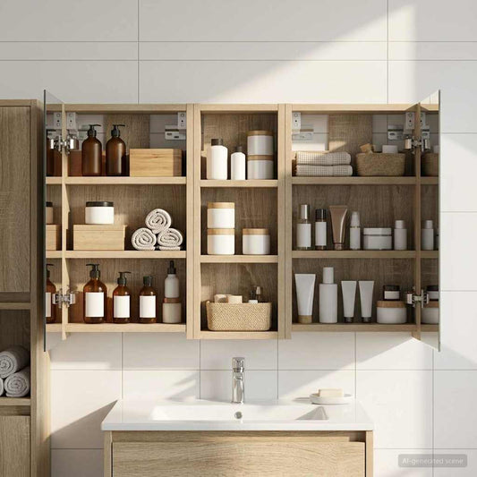 Set di Armadi da Bagno con lo scaffale 3 pcs 80 x 10,5 x 50 cm | homemem39