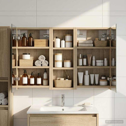 Set di Armadi da Bagno con lo scaffale 3 pcs 80 x 10,5 x 50 cm