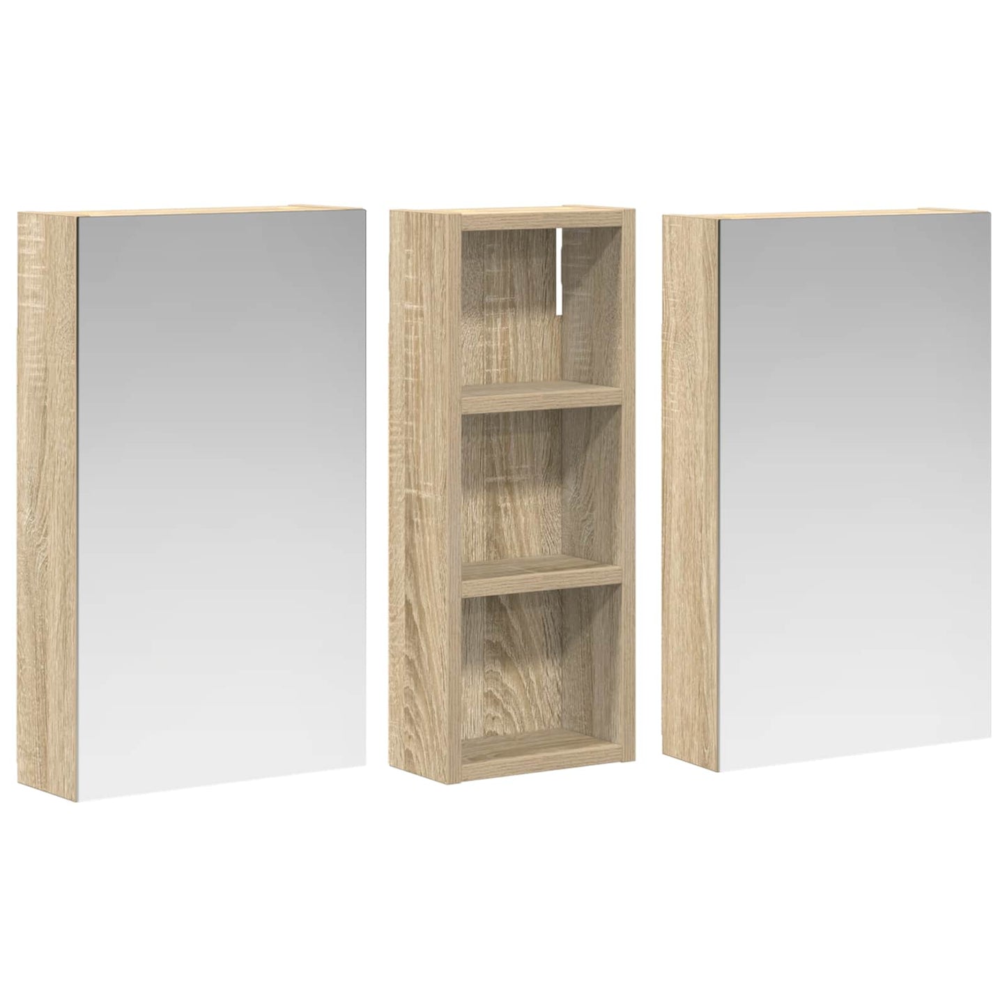 Set di Armadi da Bagno con lo scaffale 3 pcs 80 x 10,5 x 50 cm | homemem39