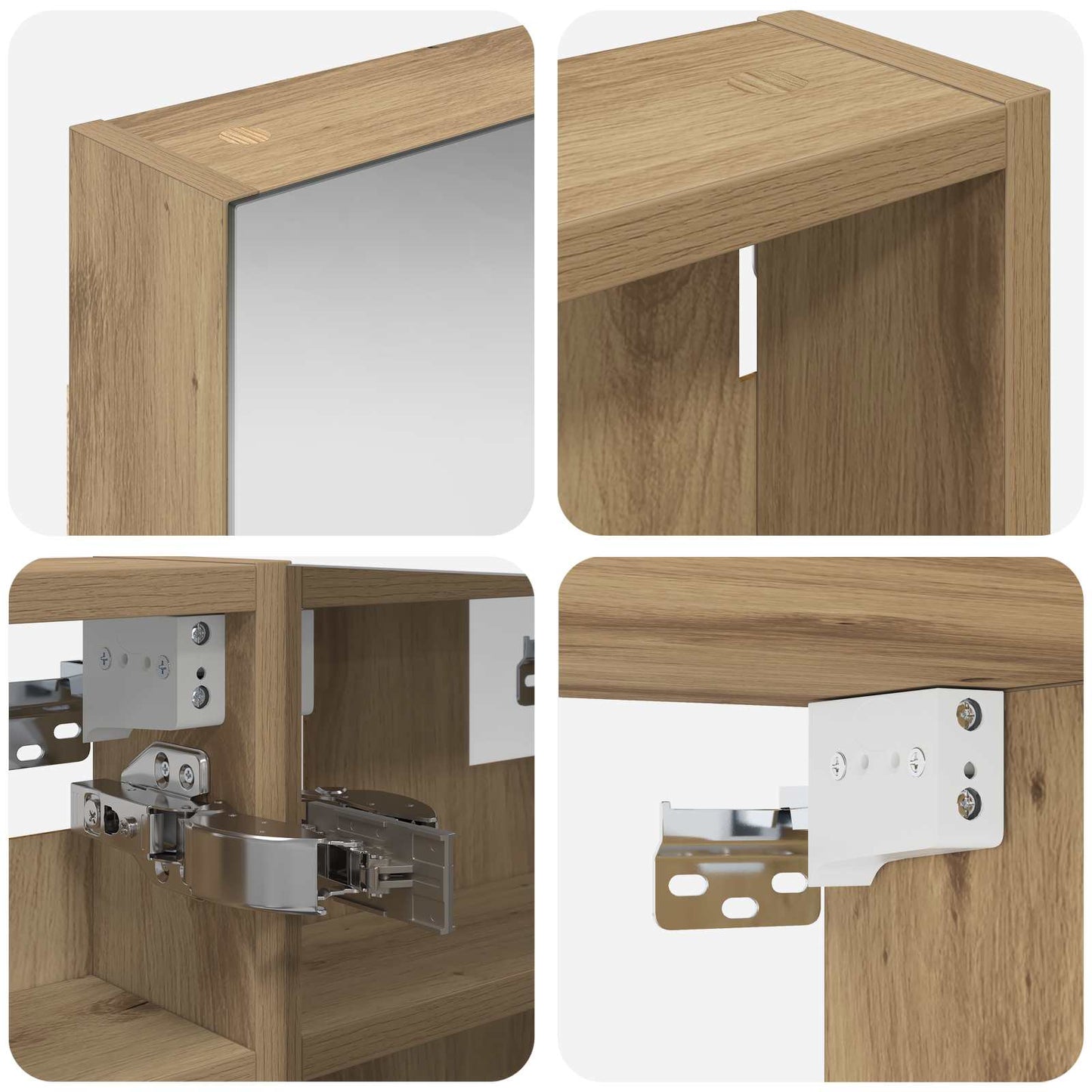 Set di Armadi da Bagno con lo scaffale 3 pcs 80 x 10,5 x 50 cm | homemem39