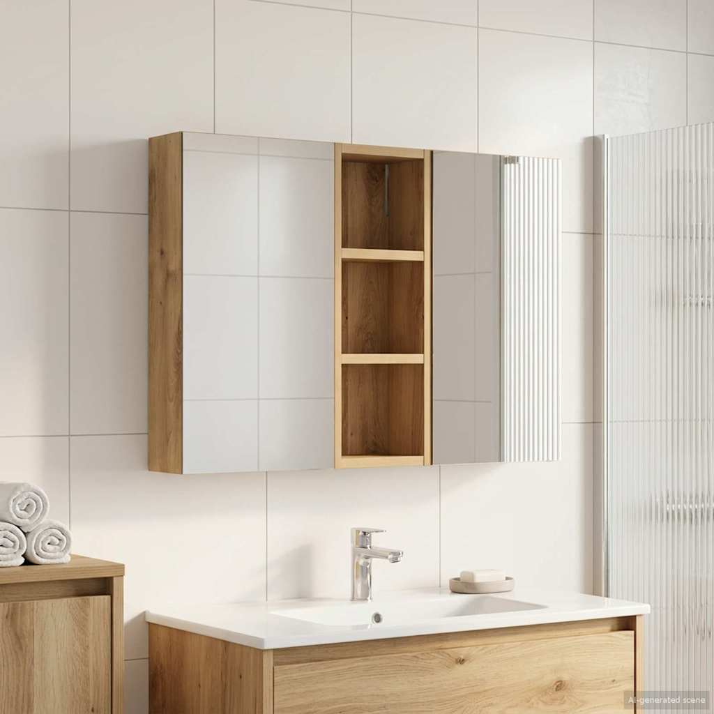 Set di Armadi da Bagno con lo scaffale 3 pcs 80 x 10,5 x 50 cm | homemem39
