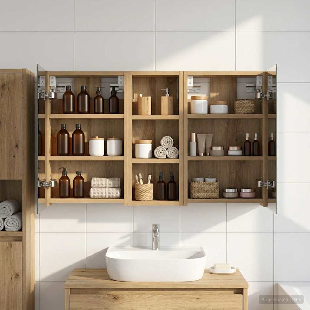 Set di Armadi da Bagno con lo scaffale 3 pcs 80 x 10,5 x 50 cm | homemem39