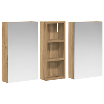 Set di Armadi da Bagno con lo scaffale 3 pcs 80 x 10,5 x 50 cm | homemem39