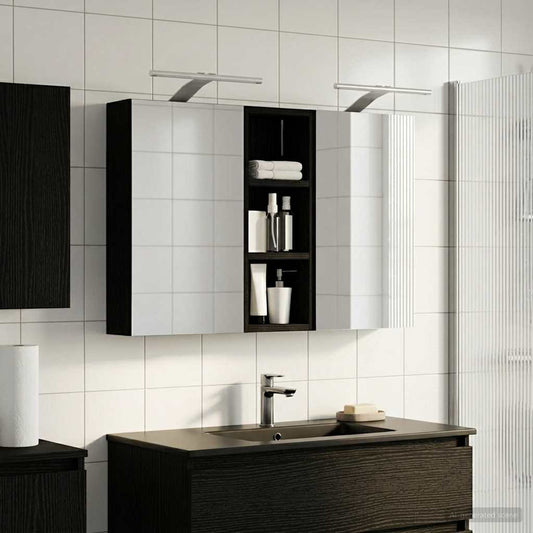 Set di Armadi da Bagno con lo scaffale 3 pcs 80 x 10,5 x 50 cm | homemem39