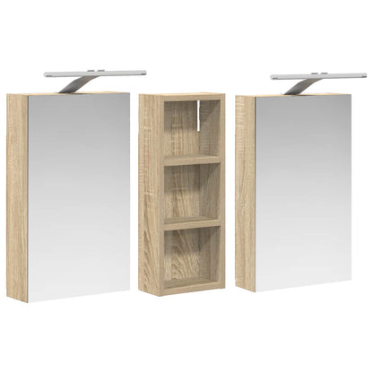 Set di Armadi da Bagno con lo scaffale 3 pcs 80 x 10,5 x 50 cm