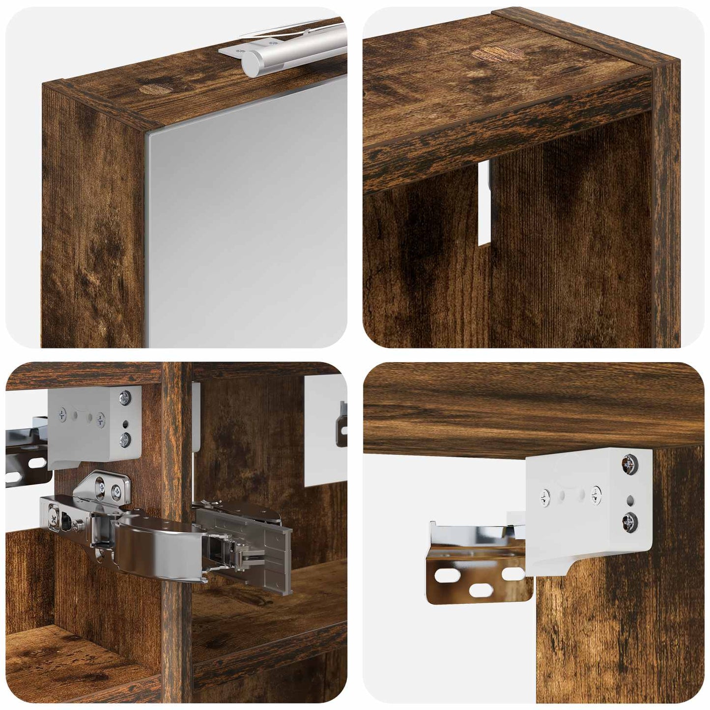 Set di Armadi da Bagno con lo scaffale 3 pcs 80 x 10,5 x 50 cm | homemem39