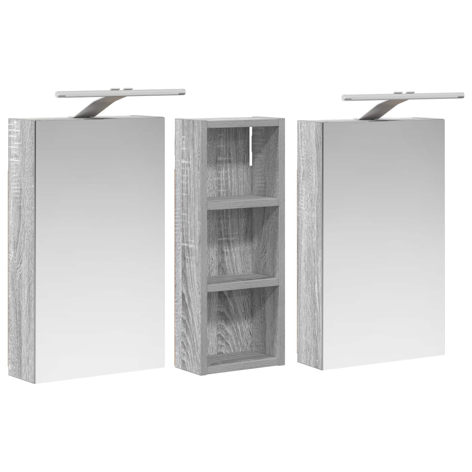 Set di Armadi da Bagno con lo scaffale 3 pcs 80 x 10,5 x 50 cm | homemem39