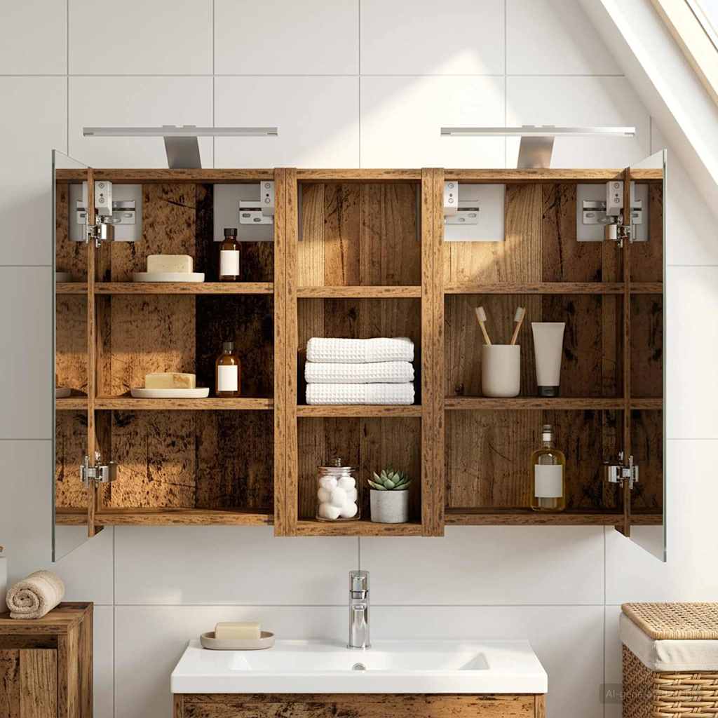 Set di Armadi da Bagno con lo scaffale 3 pcs 80 x 10,5 x 50 cm | homemem39