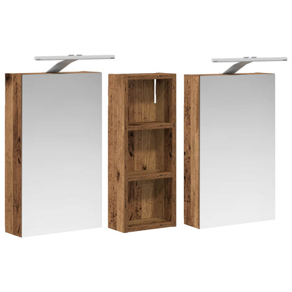 Set di Armadi da Bagno con lo scaffale 3 pcs 80 x 10,5 x 50 cm | homemem39