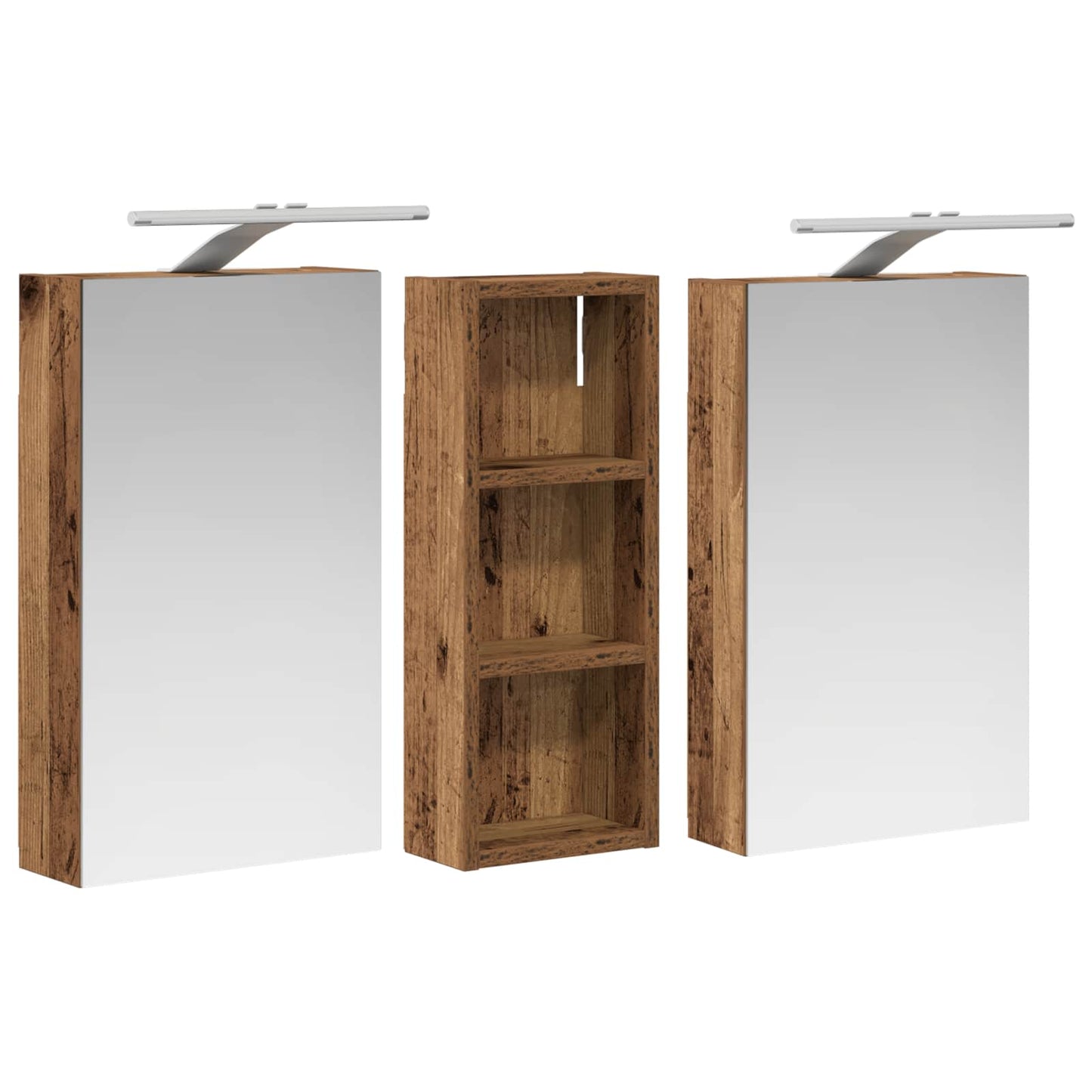 Set di Armadi da Bagno con lo scaffale 3 pcs 80 x 10,5 x 50 cm