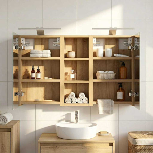 Set di Armadi da Bagno con lo scaffale 3 pcs 80 x 10,5 x 50 cm | homemem39