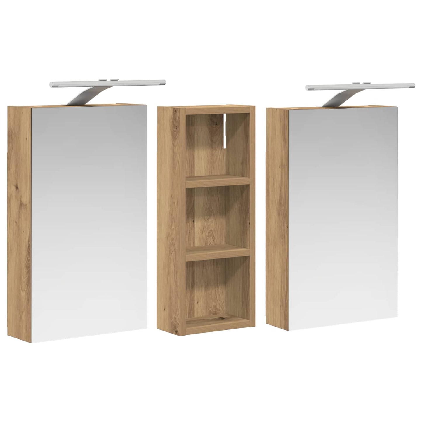 Set di Armadi da Bagno con lo scaffale 3 pcs 80 x 10,5 x 50 cm | homemem39
