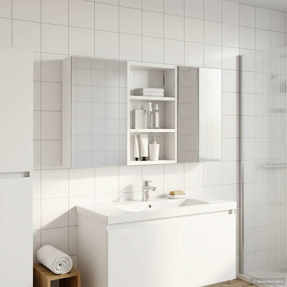 Set di Armadi da Bagno con lo scaffale 3 pcs 90 x 10,5 x 50 cm | homemem39