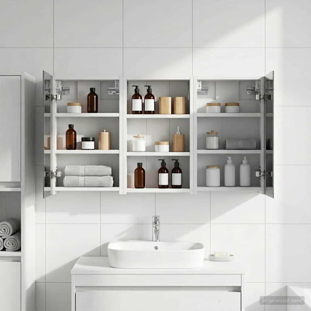 Set di Armadi da Bagno con lo scaffale 3 pcs 90 x 10,5 x 50 cm | homemem39