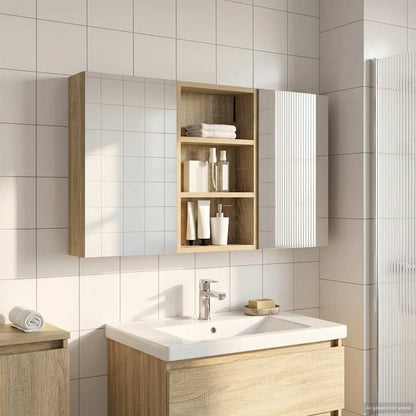 Set di Armadi da Bagno con lo scaffale 3 pcs 90 x 10,5 x 50 cm | homemem39