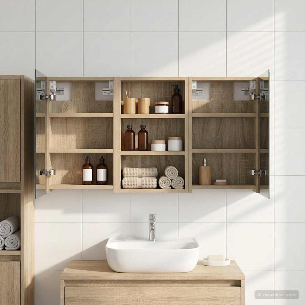 Set di Armadi da Bagno con lo scaffale 3 pcs 90 x 10,5 x 50 cm | homemem39