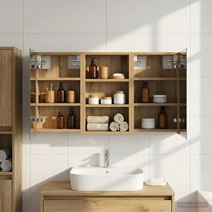 Set di Armadi da Bagno con lo scaffale 3 pcs 90 x 10,5 x 50 cm | homemem39