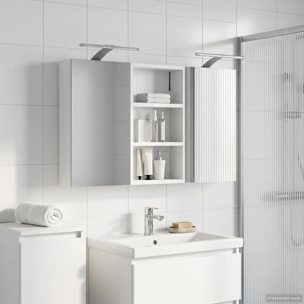 Set di Armadi da Bagno con lo scaffale 3 pcs 90 x 10,5 x 50 cm | homemem39