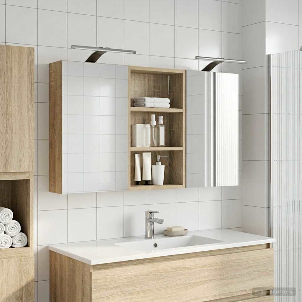 Set di Armadi da Bagno con lo scaffale 3 pcs 90 x 10,5 x 50 cm | homemem39