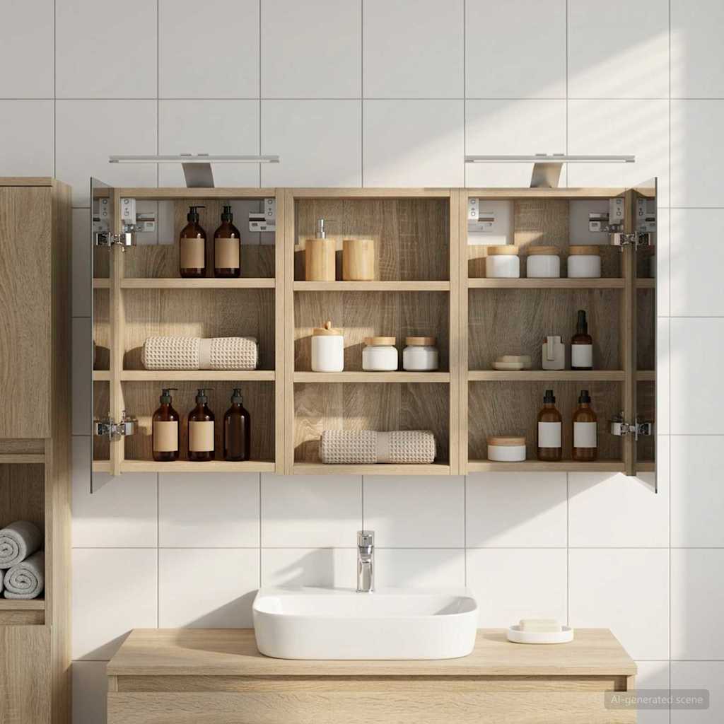 Set di Armadi da Bagno con lo scaffale 3 pcs 90 x 10,5 x 50 cm | homemem39