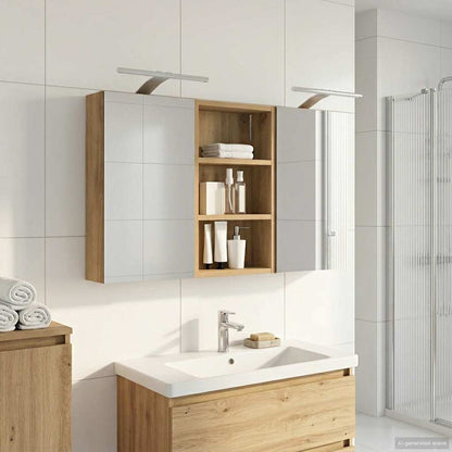 Set di Armadi da Bagno con lo scaffale 3 pcs 90 x 10,5 x 50 cm | homemem39