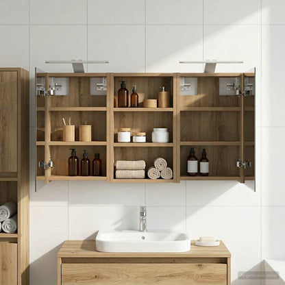 Set di Armadi da Bagno con lo scaffale 3 pcs 90 x 10,5 x 50 cm | homemem39