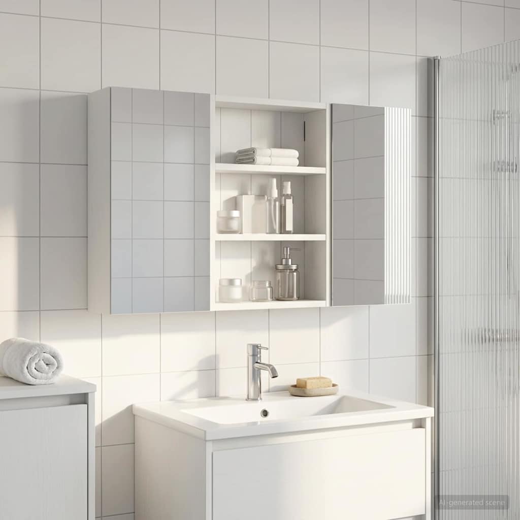 Set di Armadi da Bagno con lo scaffale 3 pcs 100 x 10,5 x 50 cm | homemem39