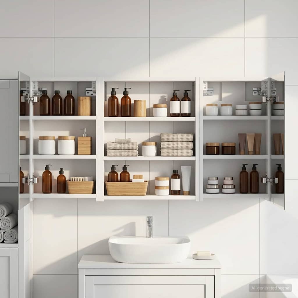 Set di Armadi da Bagno con lo scaffale 3 pcs 100 x 10,5 x 50 cm | homemem39