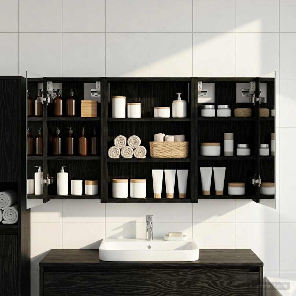 Set di Armadi da Bagno con lo scaffale 3 pcs 100 x 10,5 x 50 cm