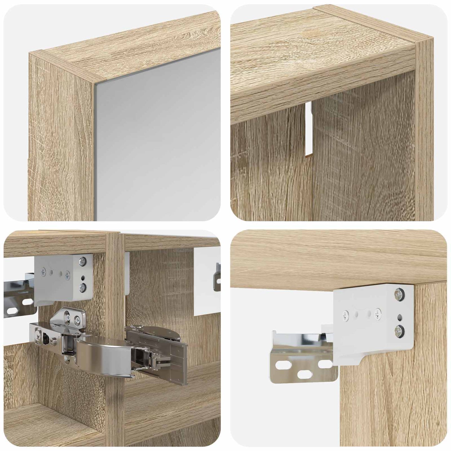 Set di Armadi da Bagno con lo scaffale 3 pcs 100 x 10,5 x 50 cm | homemem39