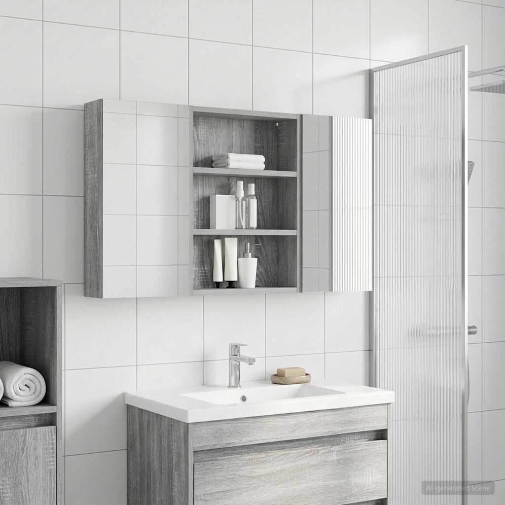 Set di Armadi da Bagno 3 pz 100 x 10,5 x 50 cm | homemem39
