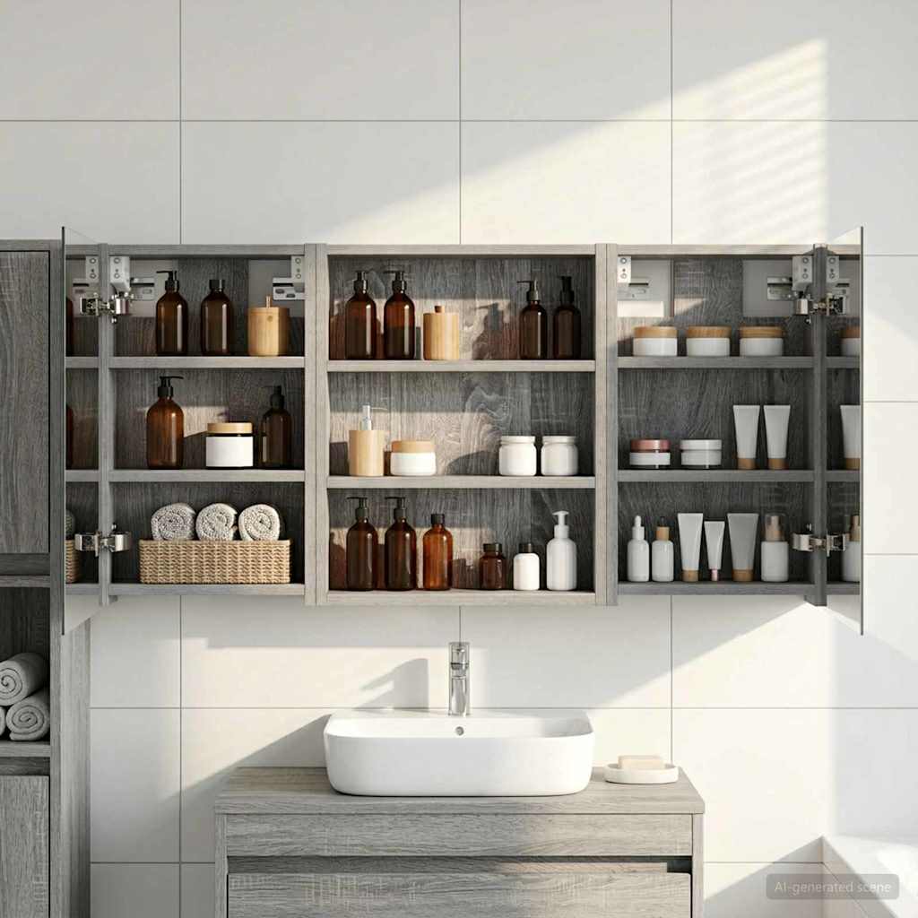 Set di Armadi da Bagno 3 pz 100 x 10,5 x 50 cm | homemem39