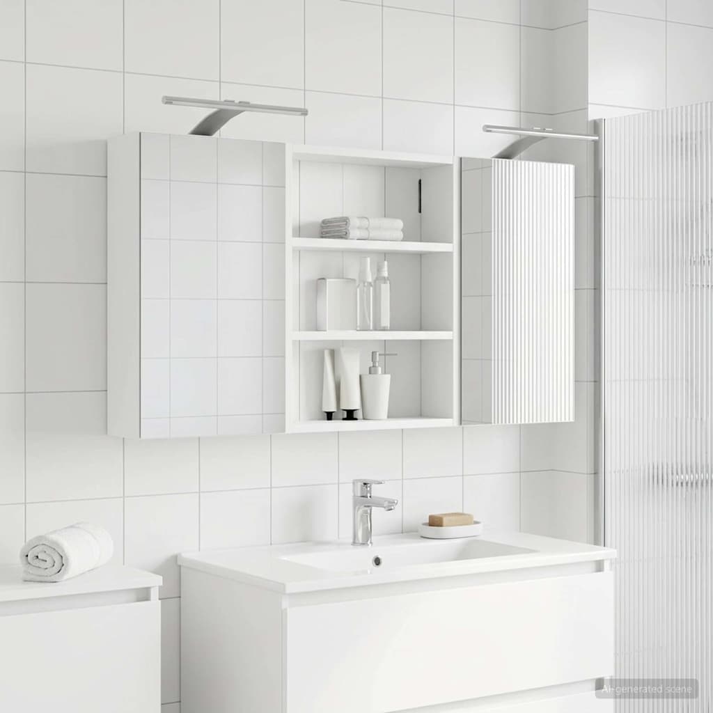 Set di Armadi da Bagno con lo scaffale 3 pcs 100 x 10,5 x 50 cm