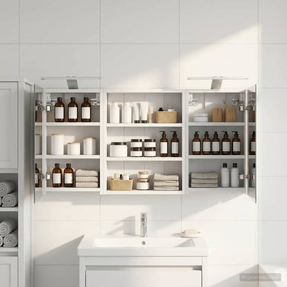 Set di Armadi da Bagno con lo scaffale 3 pcs 100 x 10,5 x 50 cm | homemem39