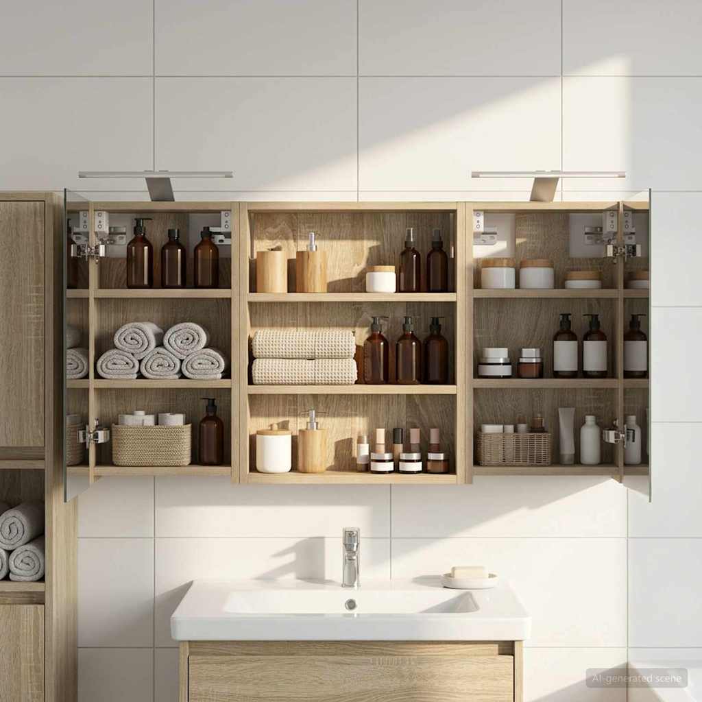 Set di Armadi da Bagno con lo scaffale 3 pcs 100 x 10,5 x 50 cm