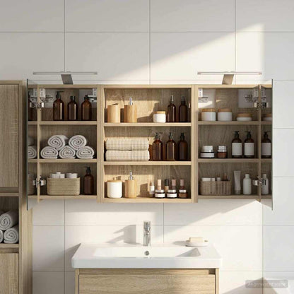 Set di Armadi da Bagno con lo scaffale 3 pcs 100 x 10,5 x 50 cm