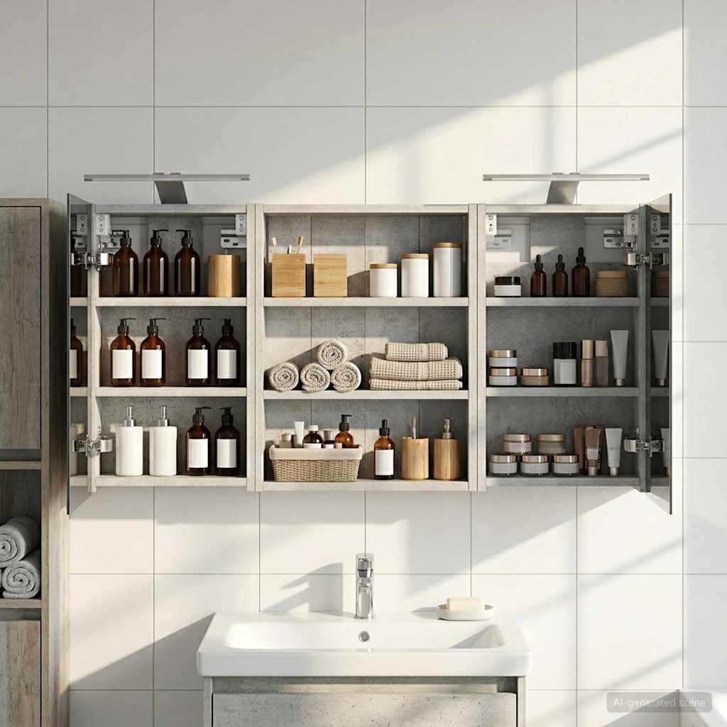 Set di Armadi da Bagno con lo scaffale 3 pcs 100 x 10,5 x 50 cm