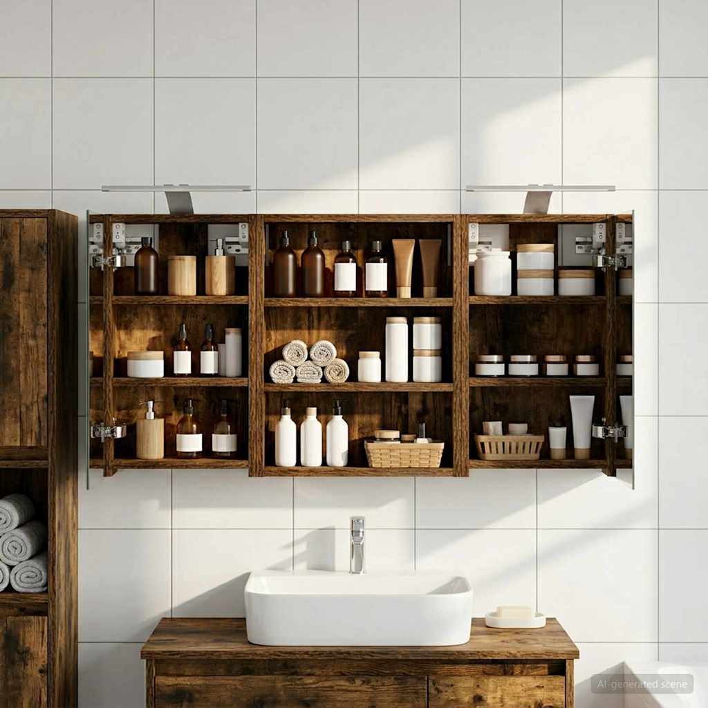 Set di Armadi da Bagno con lo scaffale 3 pcs 100 x 10,5 x 50 cm | homemem39