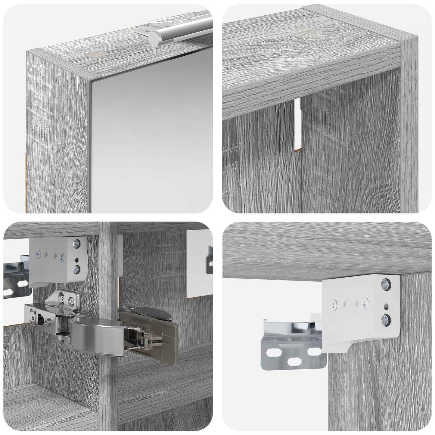 Set di Armadi da Bagno con lo scaffale 3 pcs 100 x 10,5 x 50 cm | homemem39