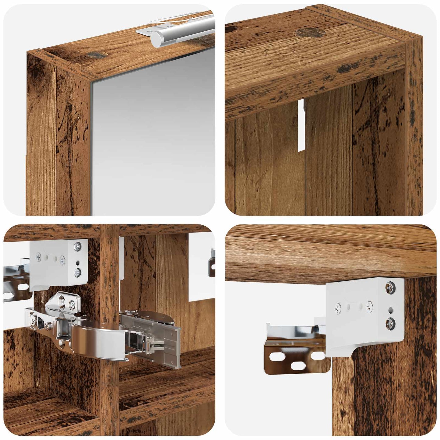 Set di Armadi da Bagno con lo scaffale 3 pcs 100 x 10,5 x 50 cm | homemem39