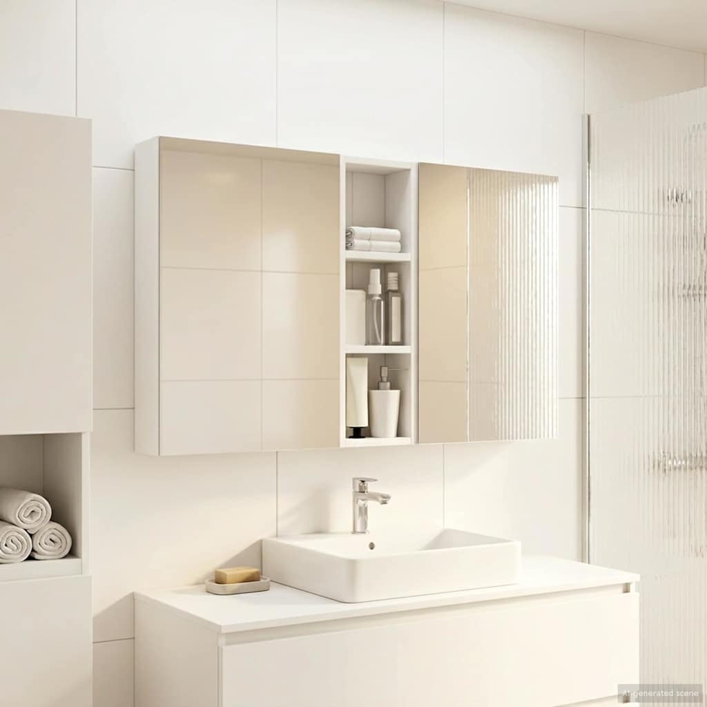 Set di Armadi da Bagno con porta 3 pcs 100 x 10,5 x 60,5 cm | homemem39