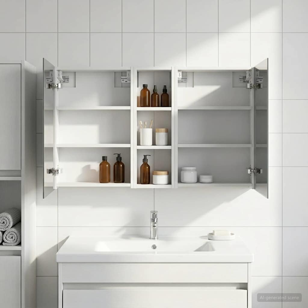 Set di Armadi da Bagno con porta 3 pcs 100 x 10,5 x 60,5 cm | homemem39