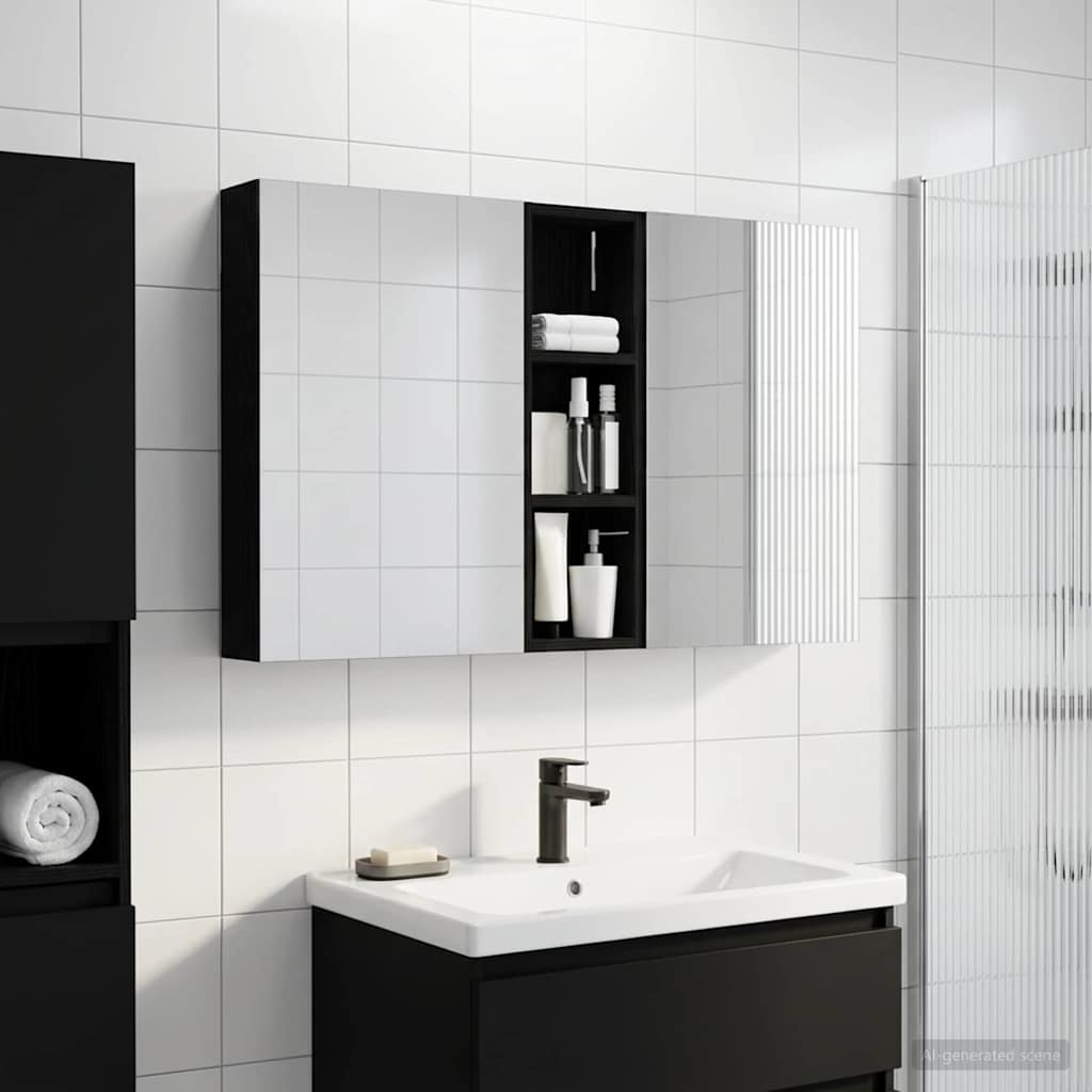 Set di Armadi da Bagno con porta 3 pcs 100 x 10,5 x 60,5 cm | homemem39